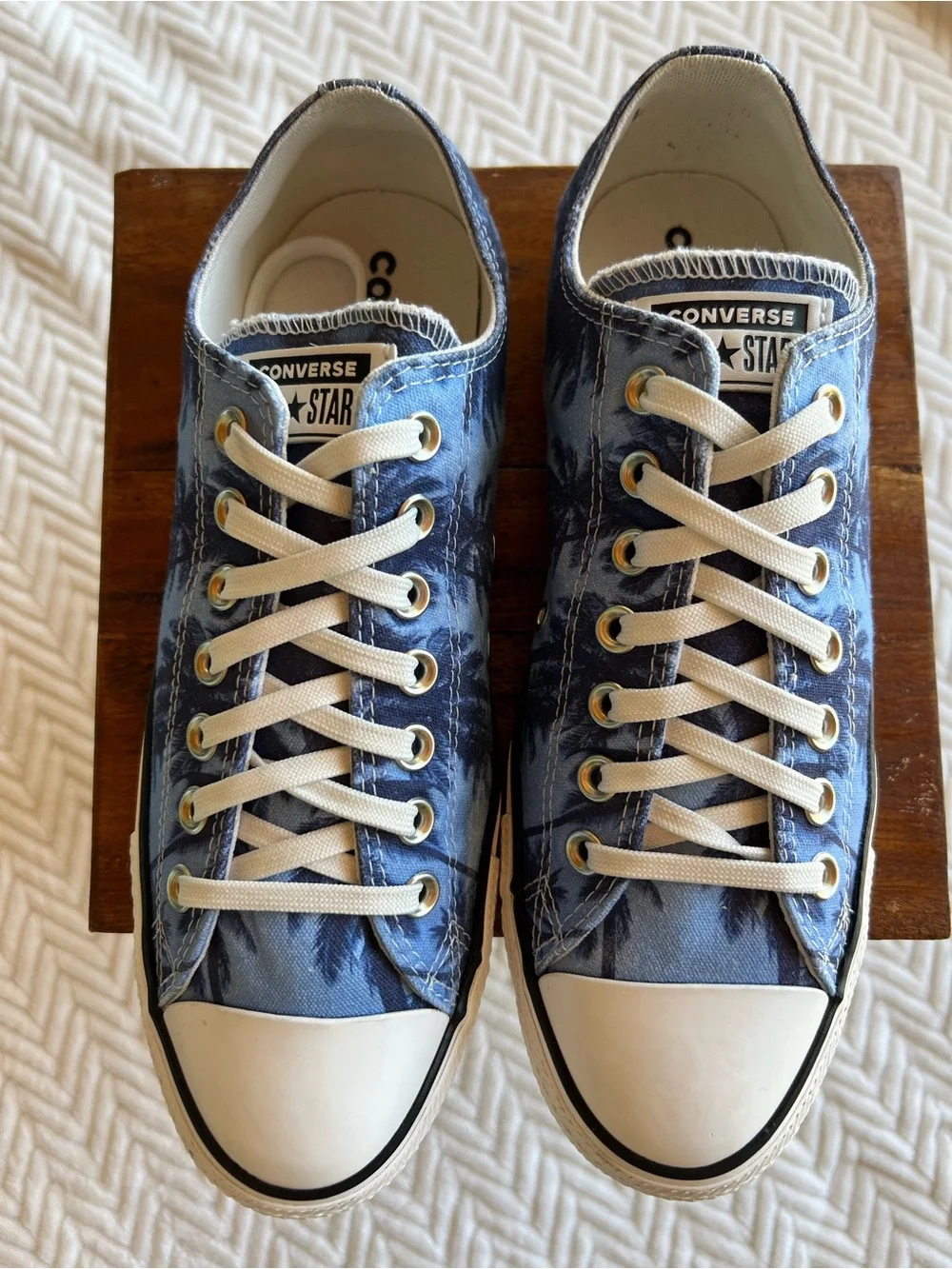 Converse Low Top Sneakers - Blue Tie-Dye with White Accents